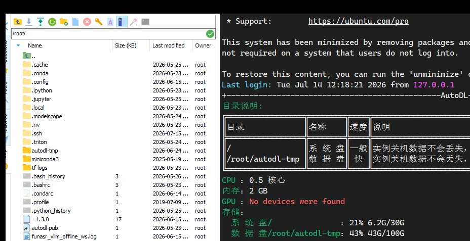SSH 登录成功后的终端界面